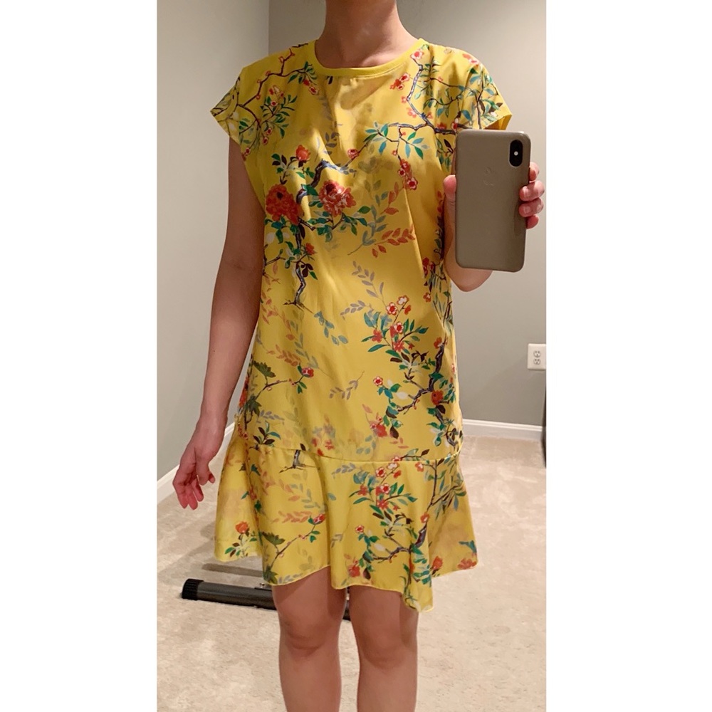 Yellow Floral Print Zara Dress